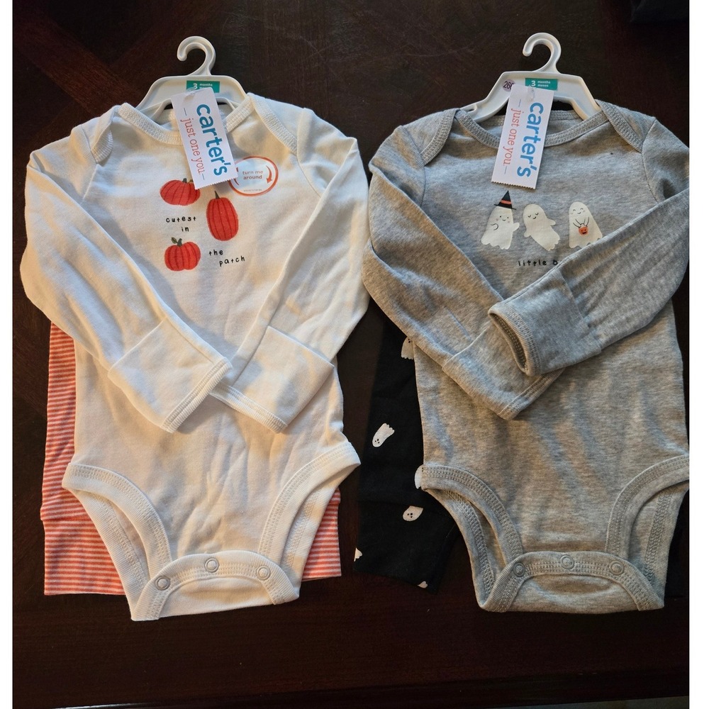 Carter's Just One You Halloween Baby Sets Pumpkin Ghost 3 Months NWT 4PC